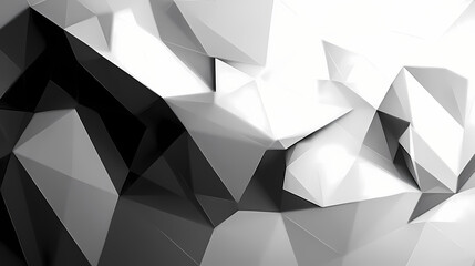 Fototapeta premium Abstract low poly black and white geometric art. Low Poly Art. Illustration