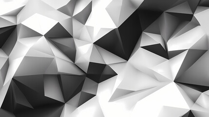 Obraz premium Abstract low poly black and white geometric art. Low Poly Art. Illustration