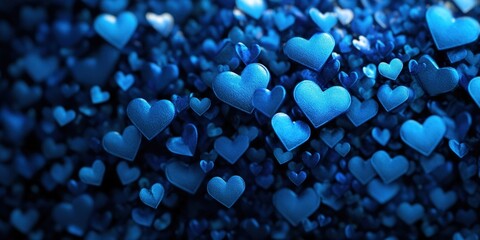 Vibrant blue hearts background