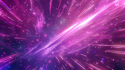 Fototapeta premium Abstract Purple and White Light Streaks with Glimmering Dots
