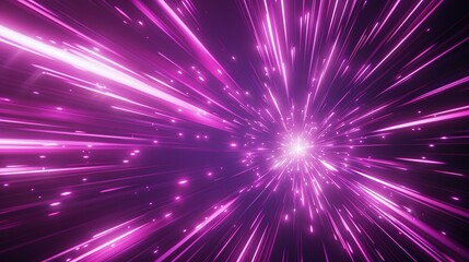 Abstract Purple Light Streaks Radiating from a Central Point