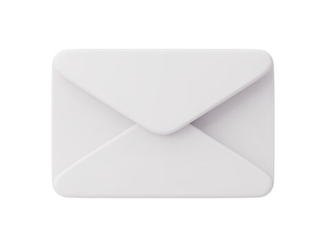 Realistic style closed envelope. White greeting card, mail, letter, postcard. Information transfer communication. 3D realistic illustration of an envelope letter isolated on a white background.