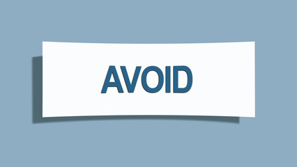 Avoid. A card isolated on blue background.