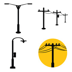 Power Pole Logo Vector Template Icon