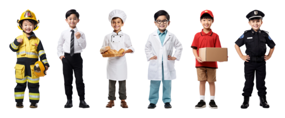 career of kid png cut out element set