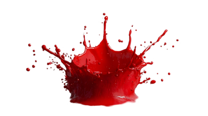 Bold Red Paint Splash Droplet in Motion