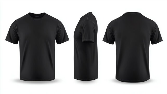 A black shirt with a white collar and a white stripe