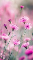 Fototapeta premium focus photography of pink delphimium flowers