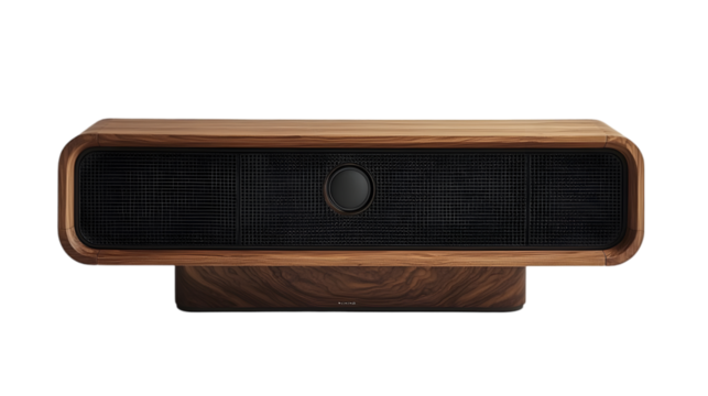 Contemporary Multimedia Console with Wooden Finish