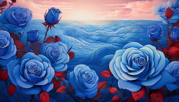 Roses Flower pattern illustration background 