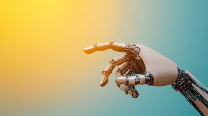 Futuristic Robotic Hand Pointing  AI Technology  Digital Interface  Modern Concept