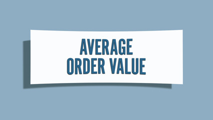 Average Order Value. A card isolated on blue background.