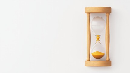 Wooden Hourglass Time Concept   White Background