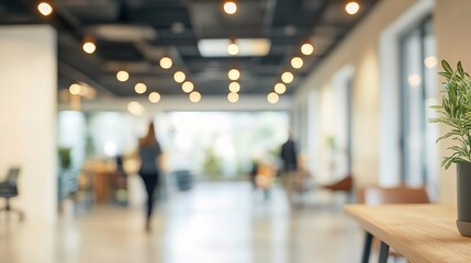 Bright Modern Office with Soft Focus Background