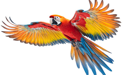 Fototapeta premium Colorful Parrot in Flight with Vibrant Wings