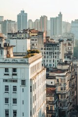Cityscape of high-rise buildings in urban area