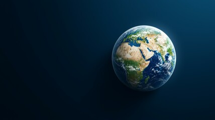 Fototapeta premium A blue background with a large, round planet in the foreground