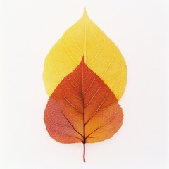 Fototapeta premium Vibrant autumn leaf with intricate veins