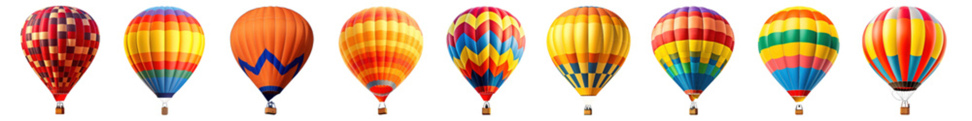 Fototapeta premium Hot air balloon png cut out element set