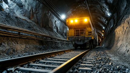 Naklejka premium A train is traveling through a tunnel