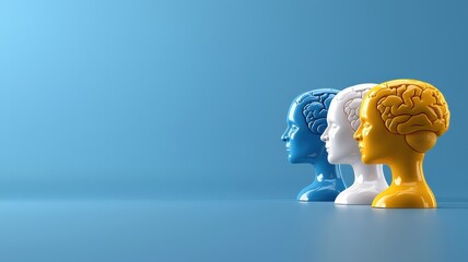 Evolving Emotional Intelligence Spectrum â€“ Journey from Self-Awareness to Empathy | 3D Illustration with Ample Copy Space