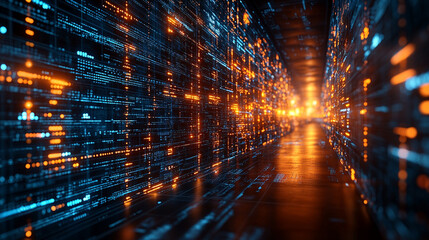 integration of big data technology and data science. It features visual elements like data streams, charts, and abstract digital patterns, symbolizing innovation and insight