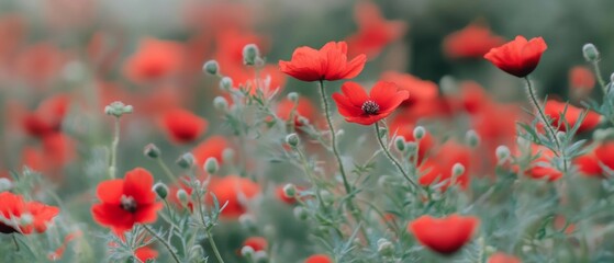 Close-up photo of red cosmos flowers