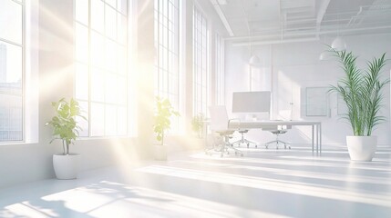 Fototapeta premium Bright and Modern Office Space with Natural Light