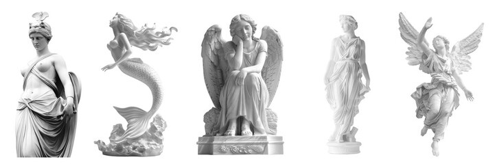 Aesthetic statue png cut out element set