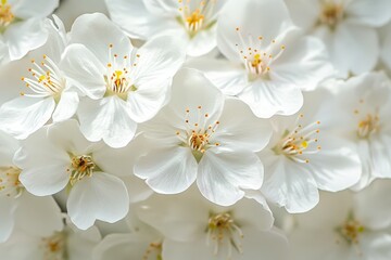 Obraz premium Delicate white cherry blossom flowers in bloom