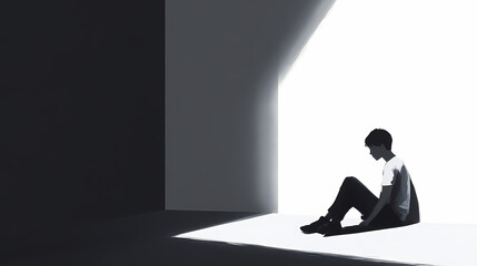 Obraz premium Minimalism style with chiaroscuro effect. Chiaroscuro. Illustration