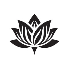 Minimalist Lotus Flower Vector Design - Clean and Stylish Lotus Icon Ideal for Use in Wellness, Yoga, Spa, or Beauty Product Branding, Offering a Symbol of Serenity and Natural Elegance for Digital Us