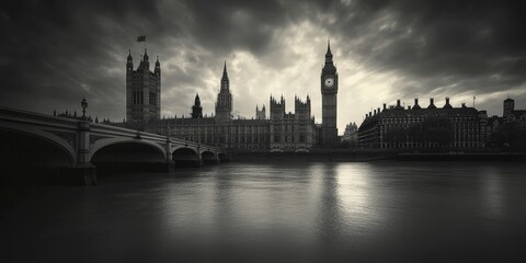 Fototapeta premium Dramatic skyline of historic architecture in london