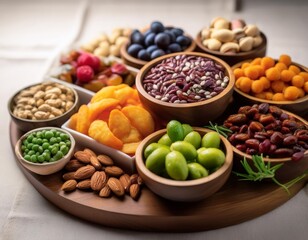 Wholesome vegan snacks with depth of field emphasizing flavor and healthy ingredients for every occasion