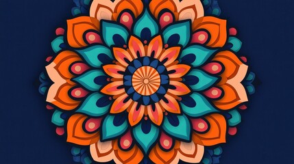 Colorful Mandala Design  Ornamental Flower Pattern  Spiritual Symbolism