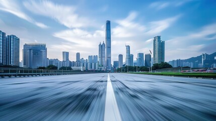 Cityscape with a Speeding Road