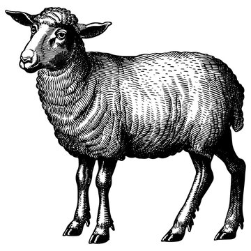 recommend clip art: ヒツジの銅版画のベクターイラスト。