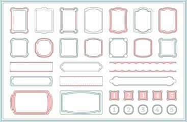 フレーム　飾り罫　枠　レトロ　昭和モダン　線　フラット　かわいい　ライン　シンプル　セット