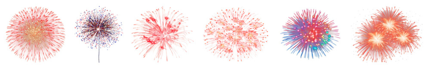 Celebration firework png cut out element set
