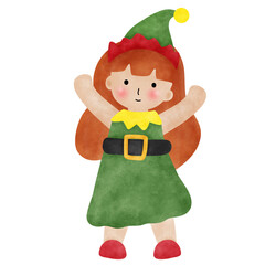 cute christmas elf clipart.