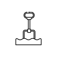 shovel icon, Digging with a garden shovel, gardening and agricultural tools. for web design, mobile, print, etc. isolated on white background