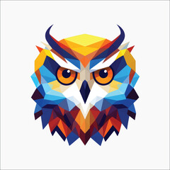 Naklejka premium Colorful geometric owl illustration