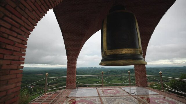 Bil bell at mountain at temple in Thailand