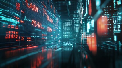 Obraz premium Futuristic Data Visualization and Technology Background