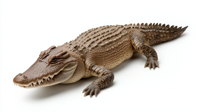 American Alligator Isolated on White Background   Reptile  Wildlife  Wild Animal  Nature