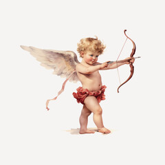 Fototapeta premium Cherubic archer with wings