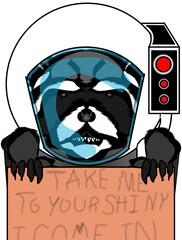 Angry Astronaut Raccoon