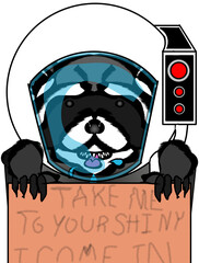 Silly Astronaut Raccoon