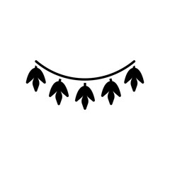 Autumn garland icon. Vector illustration isolated on white background, suitable for designs, websites,printing, mobile and web applications etc.