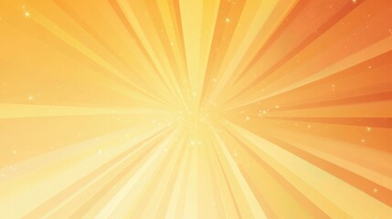 Abstract Yellow and Orange Sunburst Background with Stars and Light Effects.